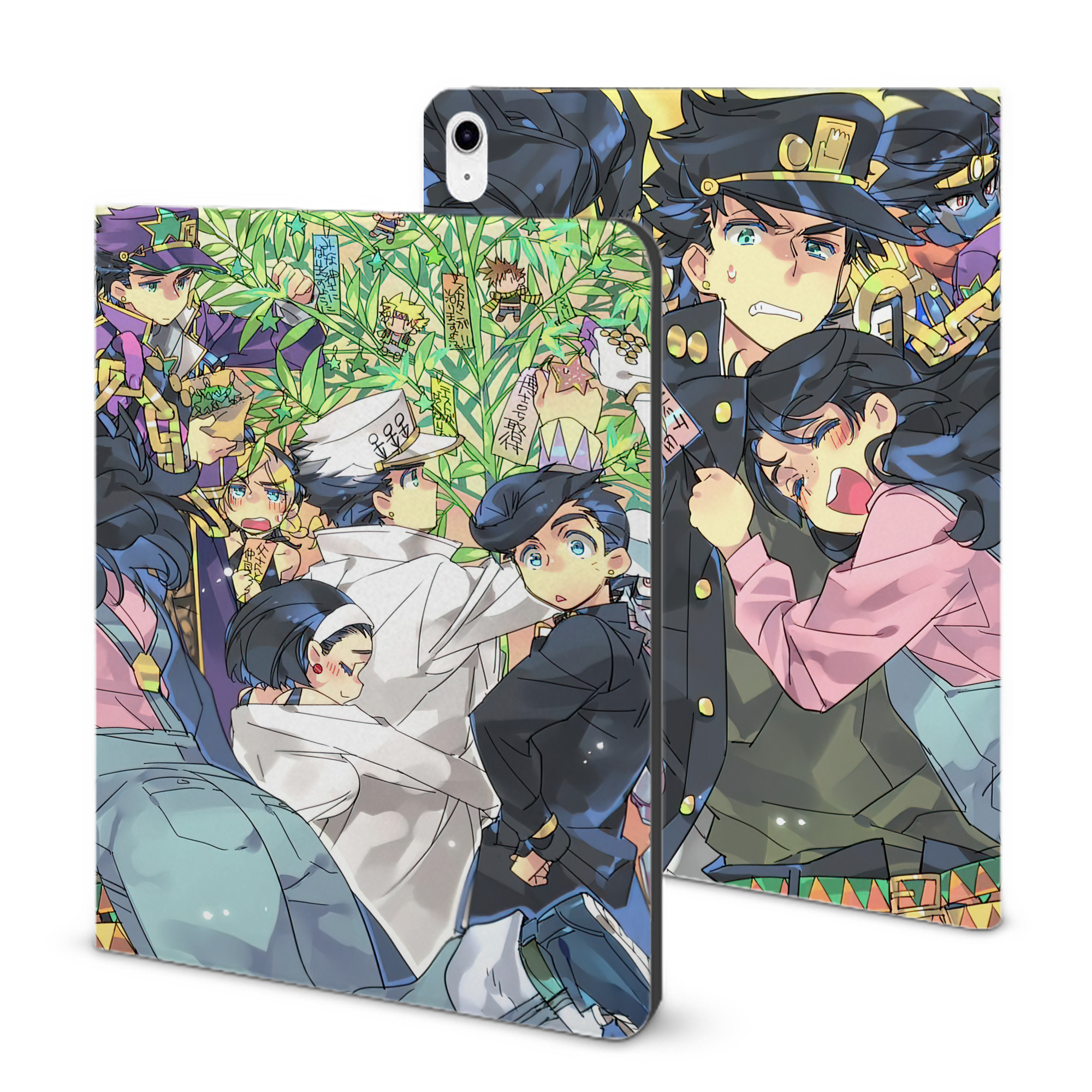 （画像用） ジョジョの奇妙な冒険 JoJo's Bizarre Adventure IPad ケース ブック型 PUレザー TPU 耐衝撃 軽量 薄型 ペン収納なし 全面保護 IPad 各モデル対応